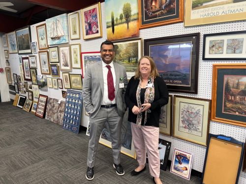 Dr. Gopalakrishnan and Carmen Baeza at Nearly New