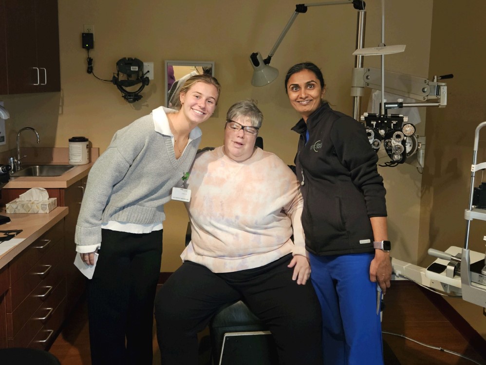 From left: Skylar Carr (college intern), Robin, Dr. Tanvi Shah