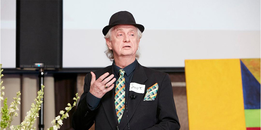 Jack French talking to a crowd