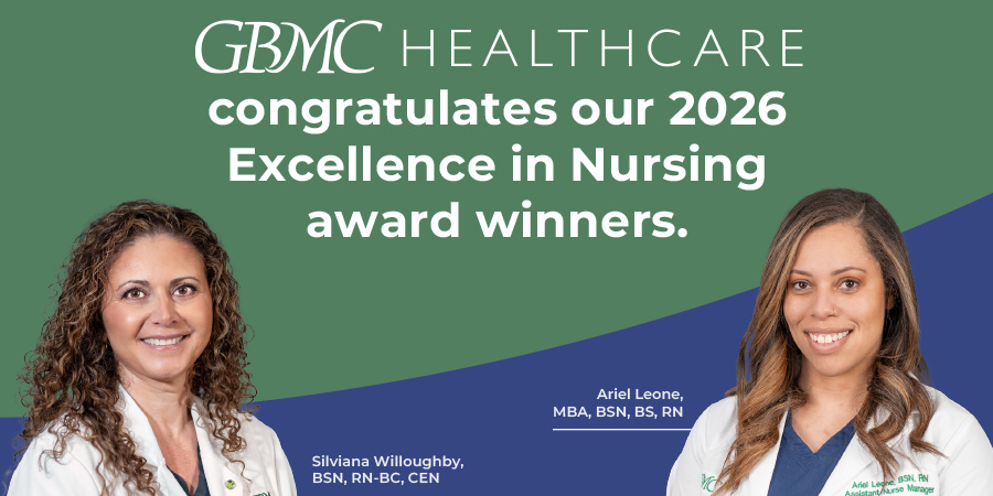 Excellence in Nursing award winner banner, featuring two of our 11 winners