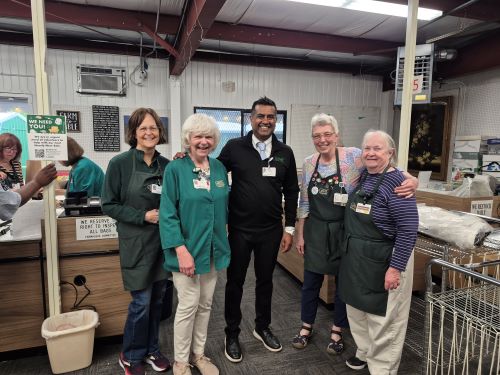 Nearly New volunteers with Dr. Gopalakrishnan