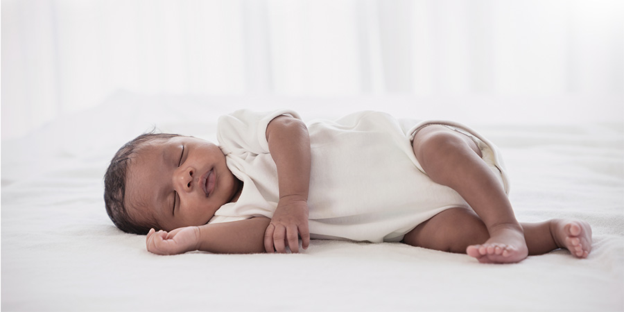 Baby sleeping safely