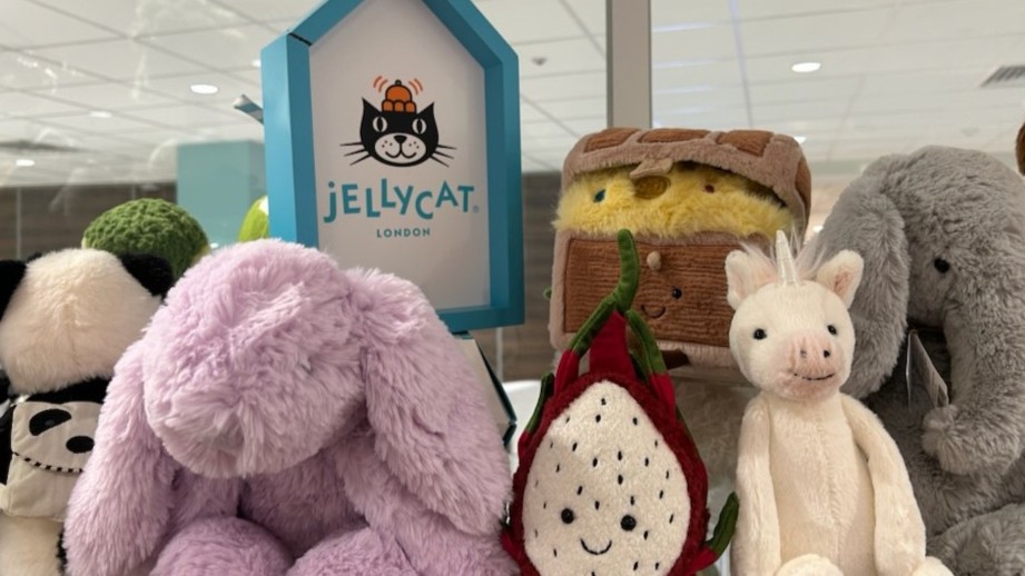 Jellycat display at The Corner Shop